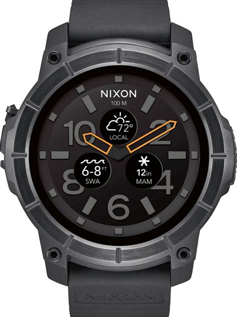 Best Buy Nixon The Mission Smartwatch 48mm Polycarbonate Black A1167