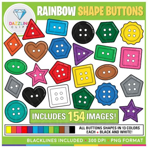 Rainbow Shape Buttons Clip Art