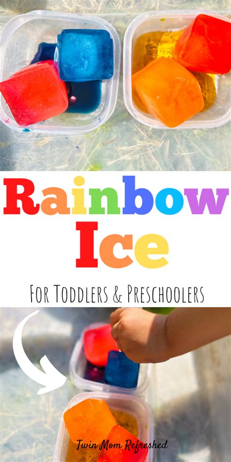 Rainbow Ice Sensory Play Twin Mom Refreshed
