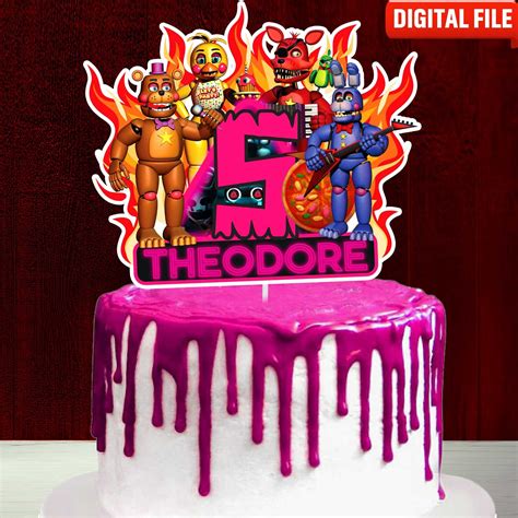 Printable Five Nights At Freddy S Cake Topper Birthday Etsy