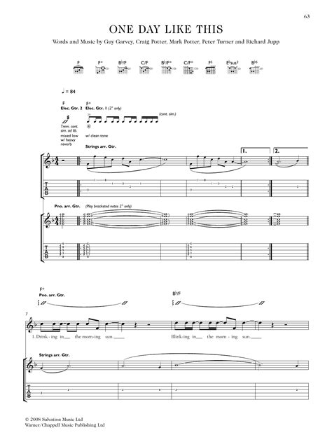 Elbow One Day Like This Sheet Music Download Pdf Score 44591