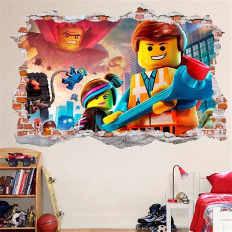 Lego 3d Smashed Wall Decal Broken Wall Sticker Wall Art 3d Wall Vinyl