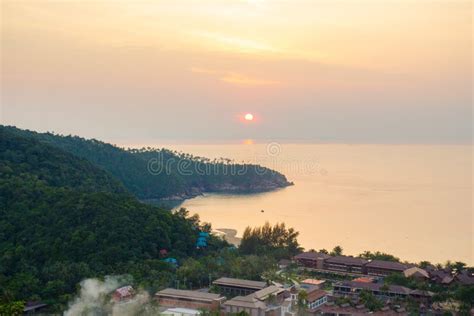 Beautiful Sunset On Tropical Island Koh Phangan In Thailand Stock