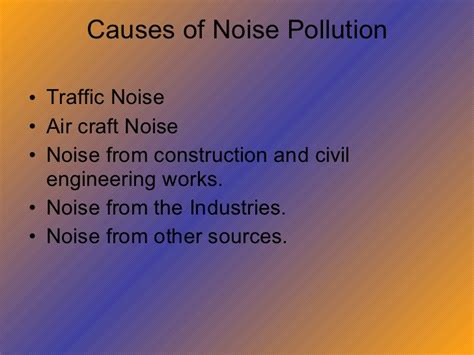 Elevated workplace or environmental noise can cause hearing impairment, tinnitus. Pollution.Ppt