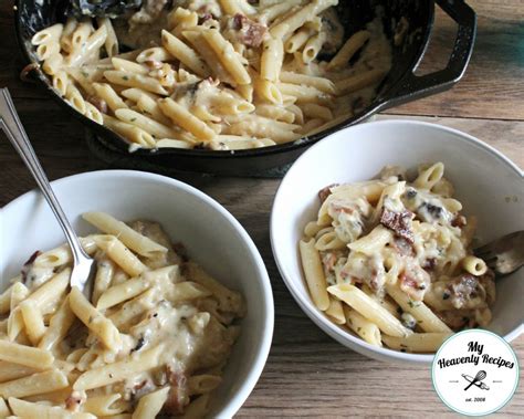 Penne Carbonara With Bacon Video My Heavenly Recipes