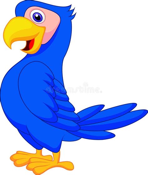 Cute Blue Parrot Cartoon Stock Vector Illustration Of Exotic 31362383