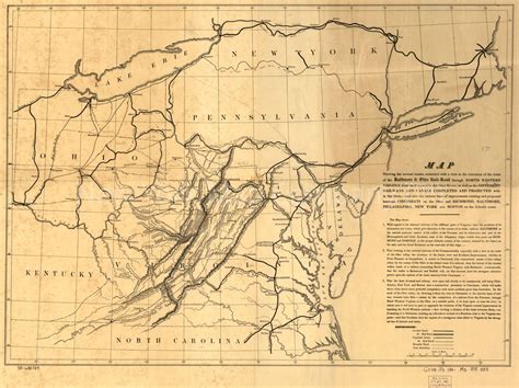 1840 Map Map Showing The Several Routes Examined With A View To The