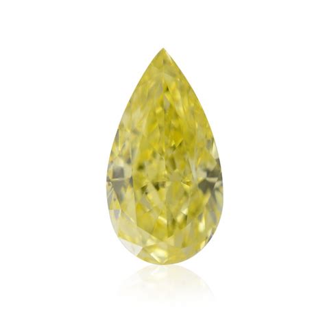 051 Carat Fancy Intense Yellow Diamond Pear Shape Vs2 Clarity Gia