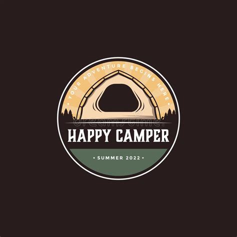 badge emblem outdoor adventure camping logo vector illustrations template stock vector