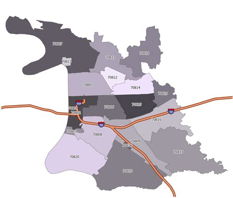 Baton Rouge Zip Code Map Gis Geography