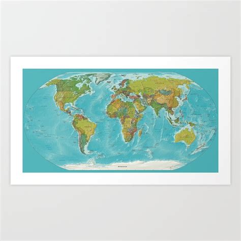 Modern Map Art Print By Color And Form Society6