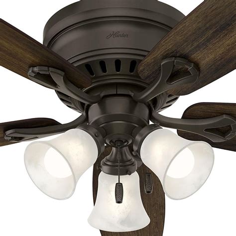 Hunter Oakhurst 52 In Led Indoor Low Profile New Bronze Ceiling Fan