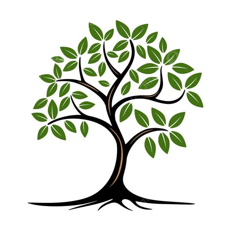 Tree Logo With Green Leaves Tree Drawing Logo Drawing Leaves Drawing