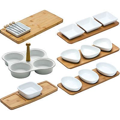 Home Garden Dipping Snack Tapas Set Of Serving Bowls Dishes Wooden