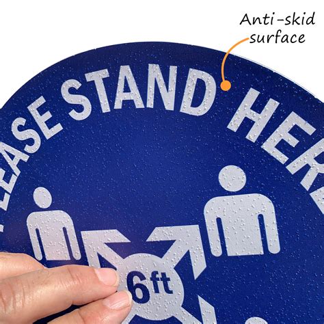 Please Stand Here Floor Decal Maintain Social Distance Floor Sign Sf