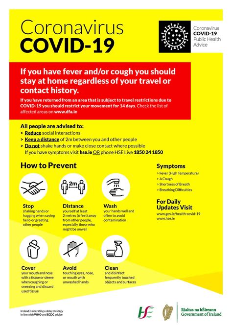 Coronavirus Covid 19 Public Health Advice Update From The Department Of