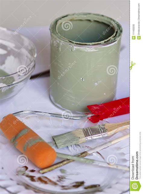 Green Olive Chalk Paint Stock Image Image Of Furniture