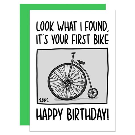 Bike Birthday Card A6 Funny Cycling Card