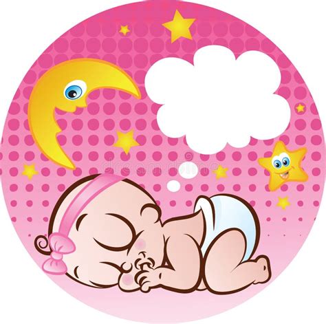 Baby Girl Sleeping Cute Cartoon Stock Illustrations 4494 Baby Girl