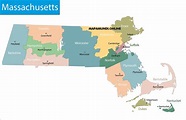 ⊛ Mapa de Massachusetts 🥇 Político y Físico Imágenes HD | 2023