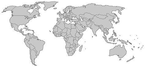 Free Sample Blank Map Of The World With Countries 2022 World Map With