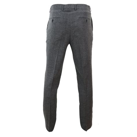 Mens Dark Grey Herringbone Tweed Trousers Buy Online Happy Gentleman
