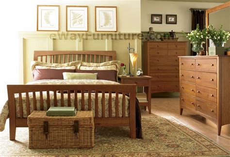 Cherry wood nightstands & bedside tables. Solid Cherry Wood Sleigh Bedroom Set