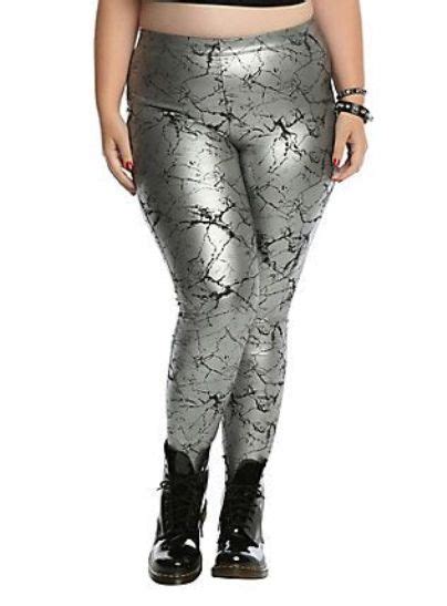 Plus Size Metallic Leggings For Curvy Women Attire Plus Size