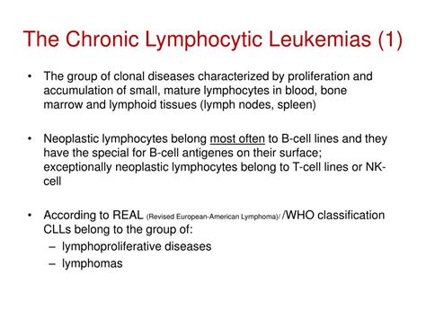 Ppt The Chronic Lymphocytic Leukemia Cll Powerpoint Presentation