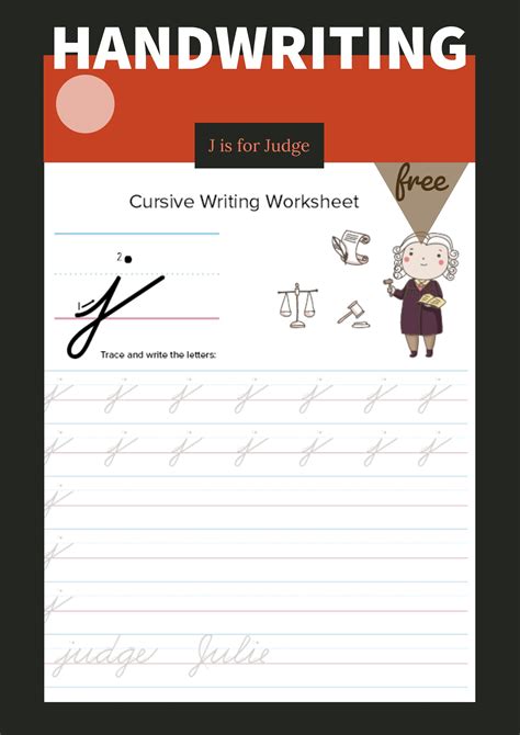 Lowercase Cursive J Worksheet Cursive Practice Learn Handwriting