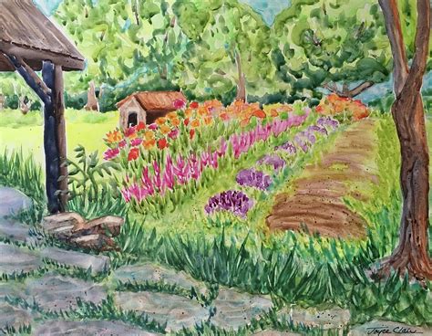 Flower Garden Painting By Joyce Clair Fine Art America