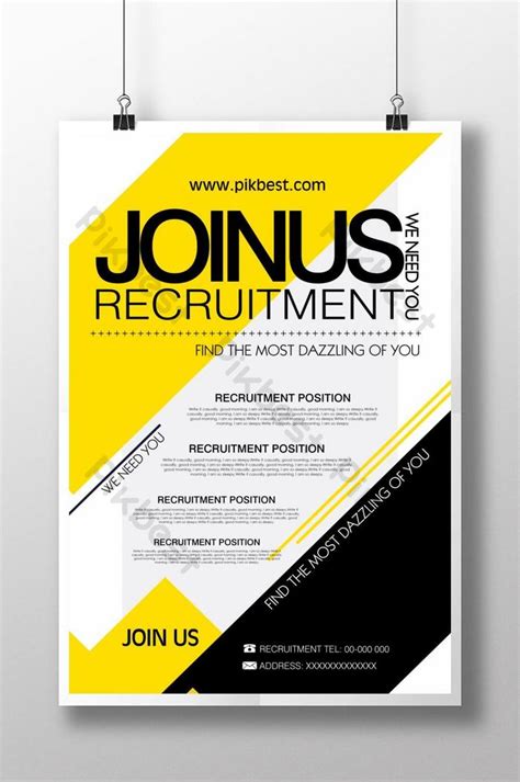 Black And Yellow Recruitment Poster Flyer Design Psd Free Download