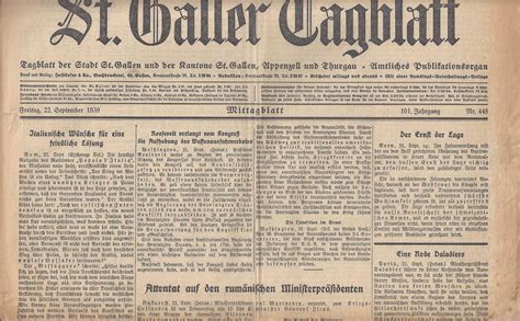 St Galler Tagblatt Tagblatt Der Stadt St Gallen Und Der Kantone St