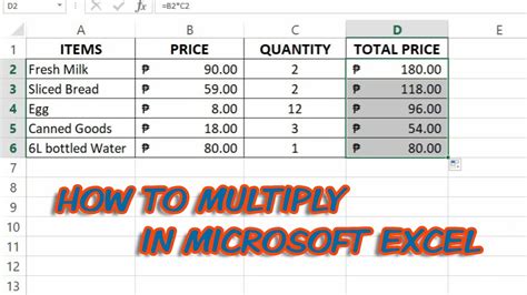 How To Multiply In Microsoft Excel Multiplication Formula In Excel