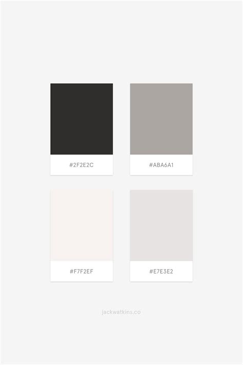 Neutral Monochrome Minimalist Colour Palette Brand Color Palette