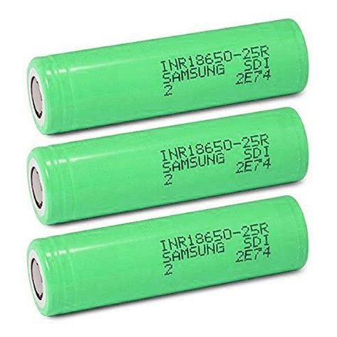 3 Samsung Inr18650 25r 18650 2500mah 37v Rechargeable Flat Top