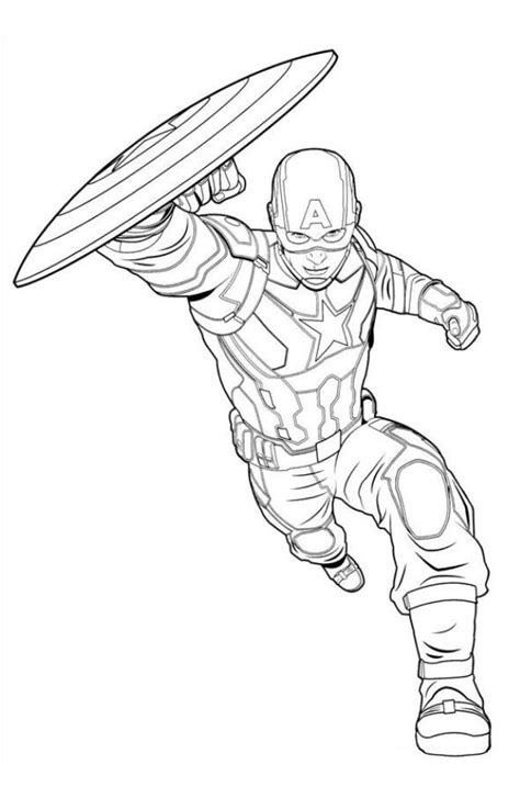 Some are adapted from his comic books while some seem to be drawn from the real steve rogers in the movie. Captain America - Marvel Avengers coloring page | Captain ...