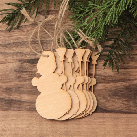 Unfinished Wood Laser Cut Snowman Cutout Ornaments All Wood Cutouts