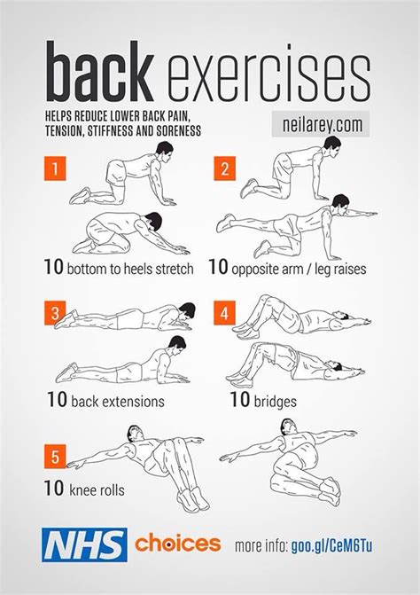 Nhs Back Exercises Back Exercises Flexibility Workout Back