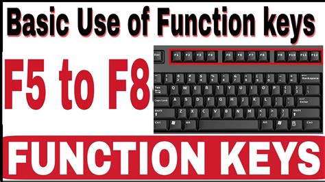 Basic Use Of Keyboard Function Keysf5 F8 Youtube
