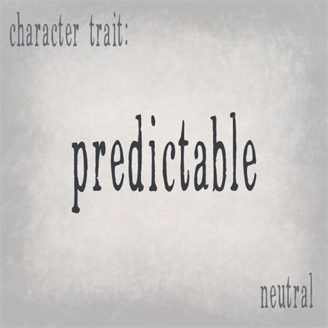 Predictable Writing Inspiration Characters Characterisation