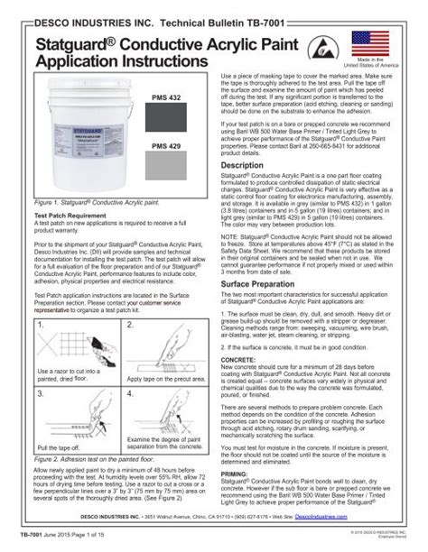 Statguard Conductive Acrylic Paint Application Instructions