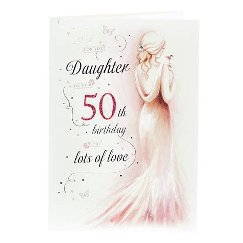 Buy 50th Birthday Card Daughter With Lots Of Love For Gbp 129