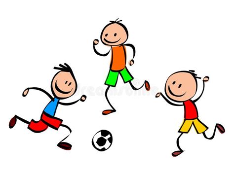 Soccar Kidshappy Kids Vector Stock Imagekids Playing Football Stock