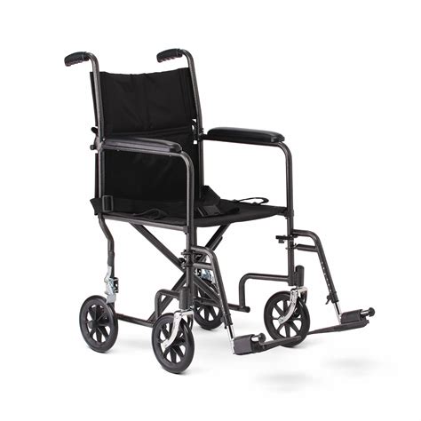 Medline Steel Transport Chair 8 Inch Wheelslight Weight Full Length