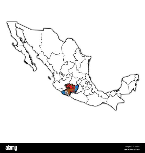 Emblema Del Estado De Michoacán En El Mapa Con Las Divisiones