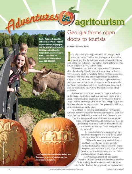Georgia Magazine June 2014 16 Agritourism Agritourism Farms Tourist