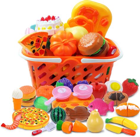 Digheath 34 Pcs Pretend Play Food Set Kids Cutting Toys Childrens