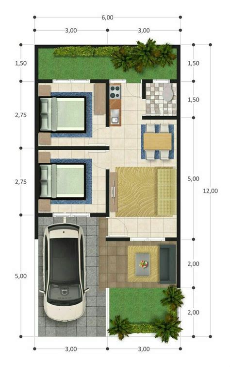 koleksi denah rumah minimalis ukuran  meter
