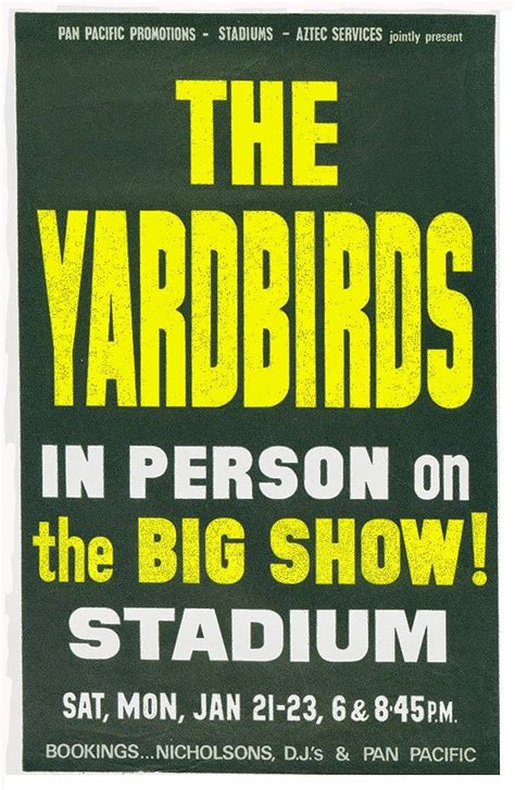 The Yardbirds 1967 Sydney Vintage Concert Posters Concert Posters